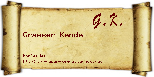 Graeser Kende névjegykártya